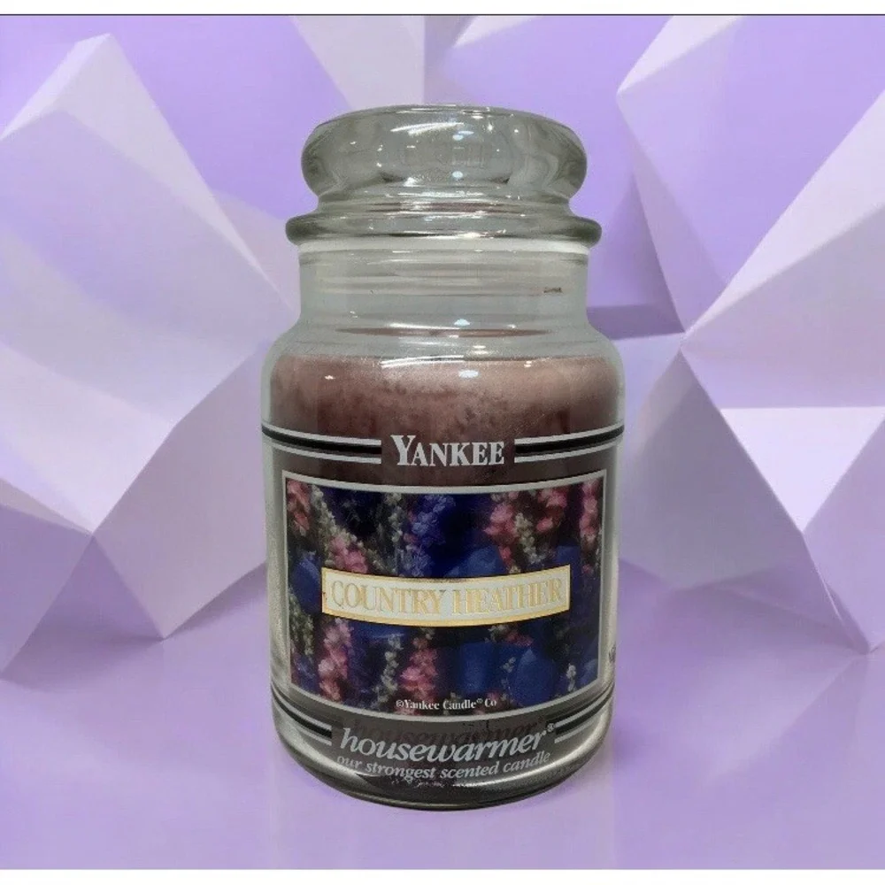 Vtg Yankee Candle Country Heather Housewarmer Black Band 22oz Retired Purple